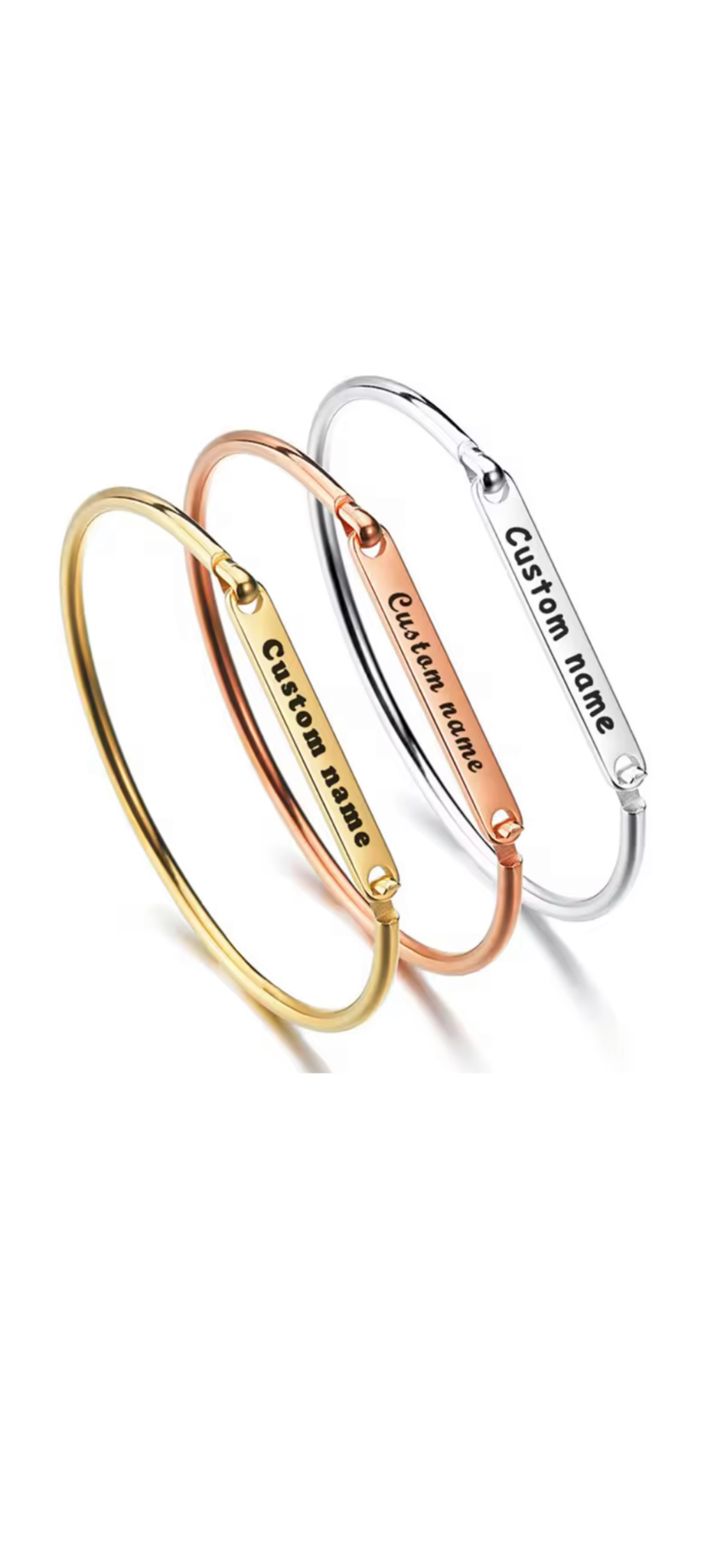 Custom Name Bar Bangle Bracelet
