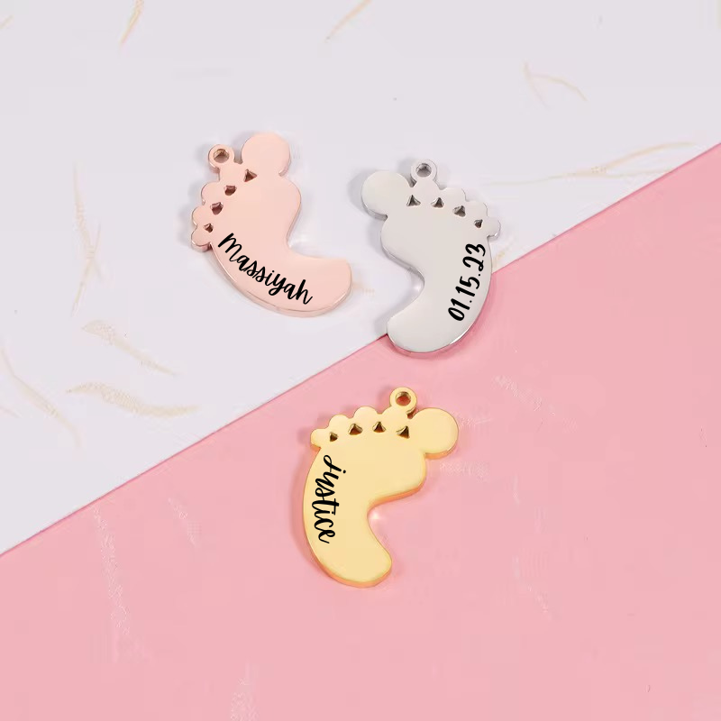 Personalized Baby Footprint Necklace