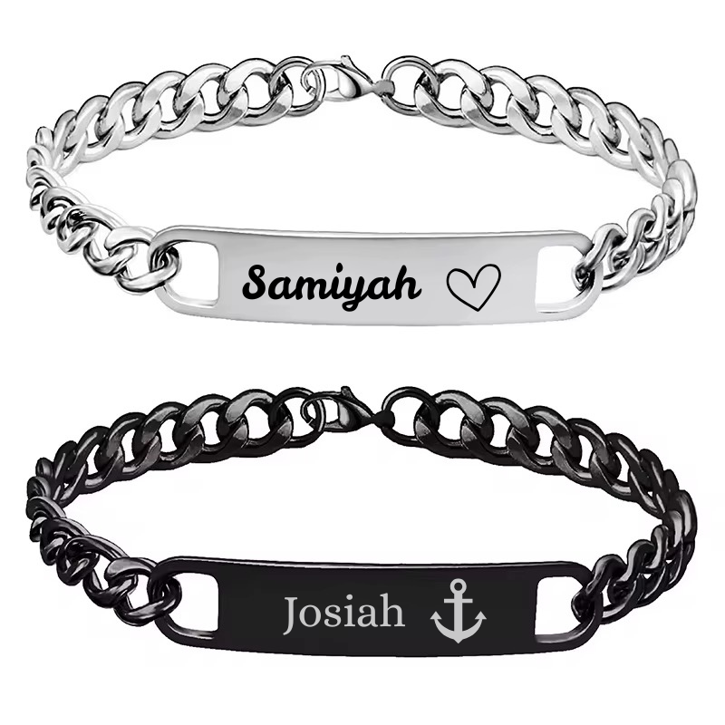 Custom Engraved ID Plate Bracelet