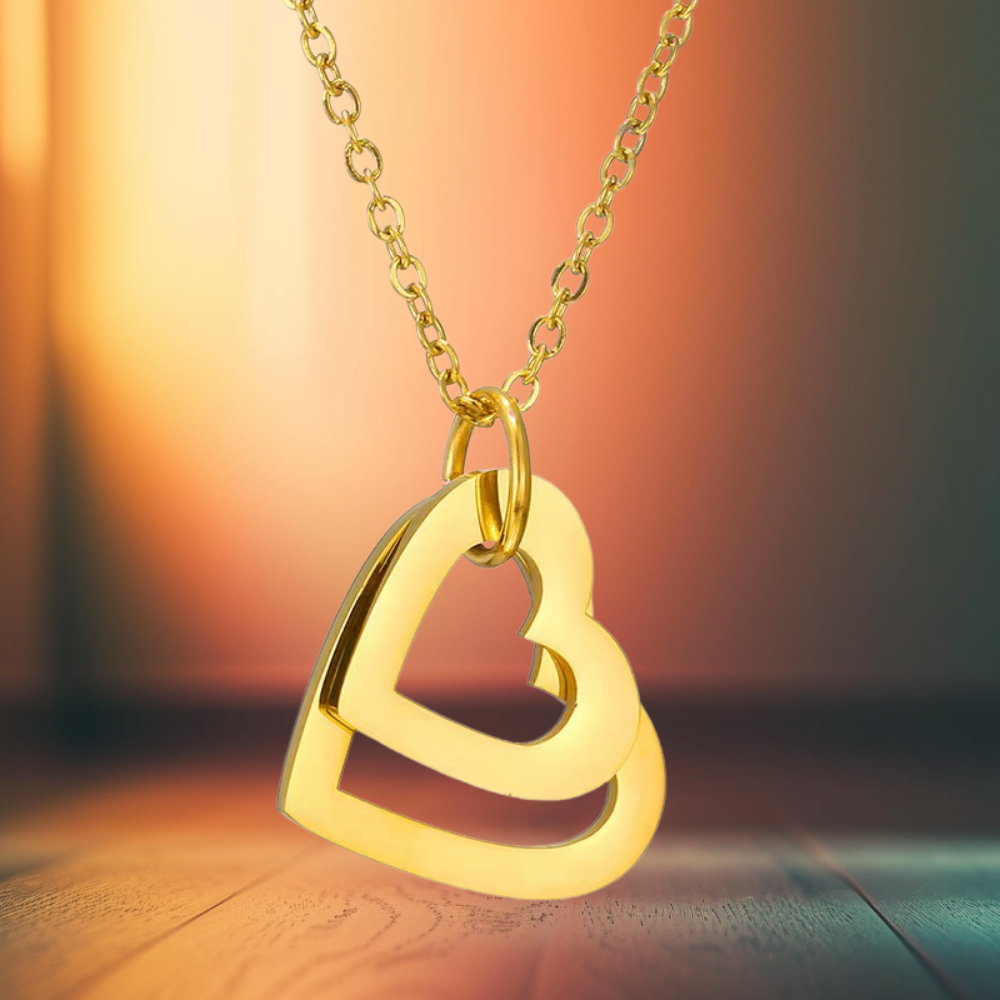 Personalized Layered Heart Name Necklace