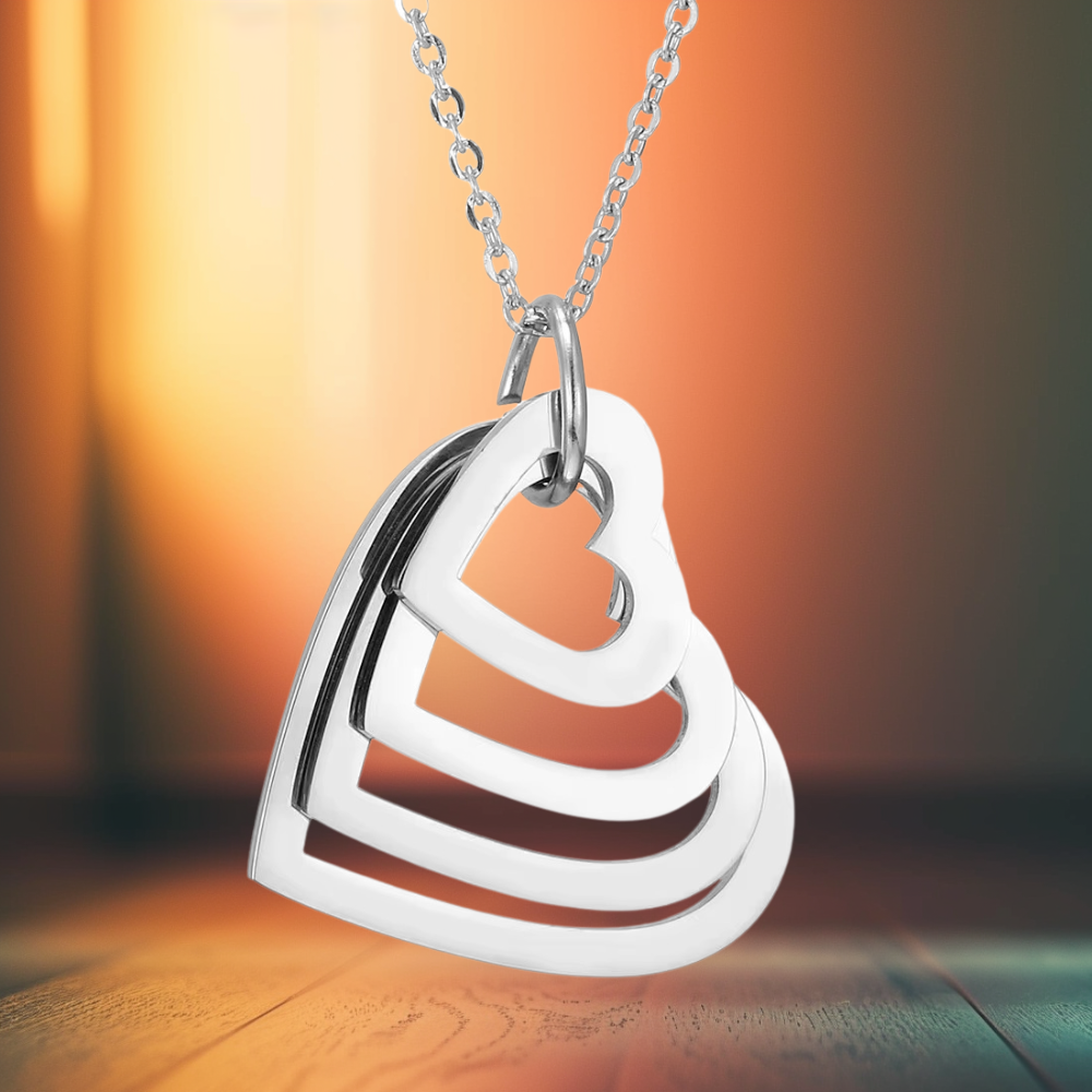 Personalized Layered Heart Name Necklace