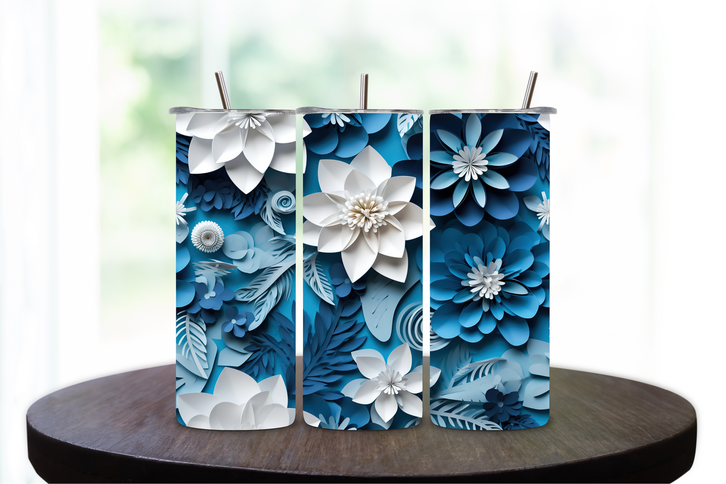 20oz Tumblers 3D flowers