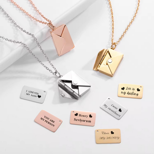 Personalized Love Letter Envelope Necklace