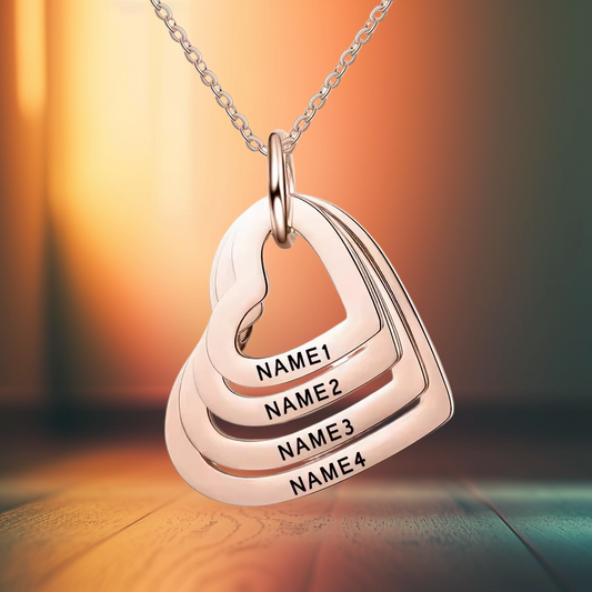 Personalized Layered Heart Name Necklace