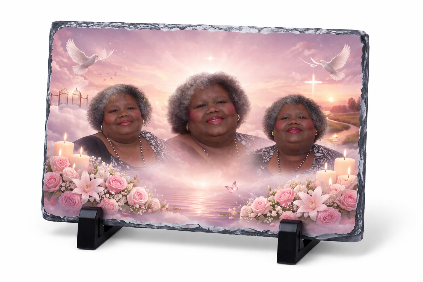 Personalized Memorial Photo Slate | Custom Sublimation Stone Plaque |