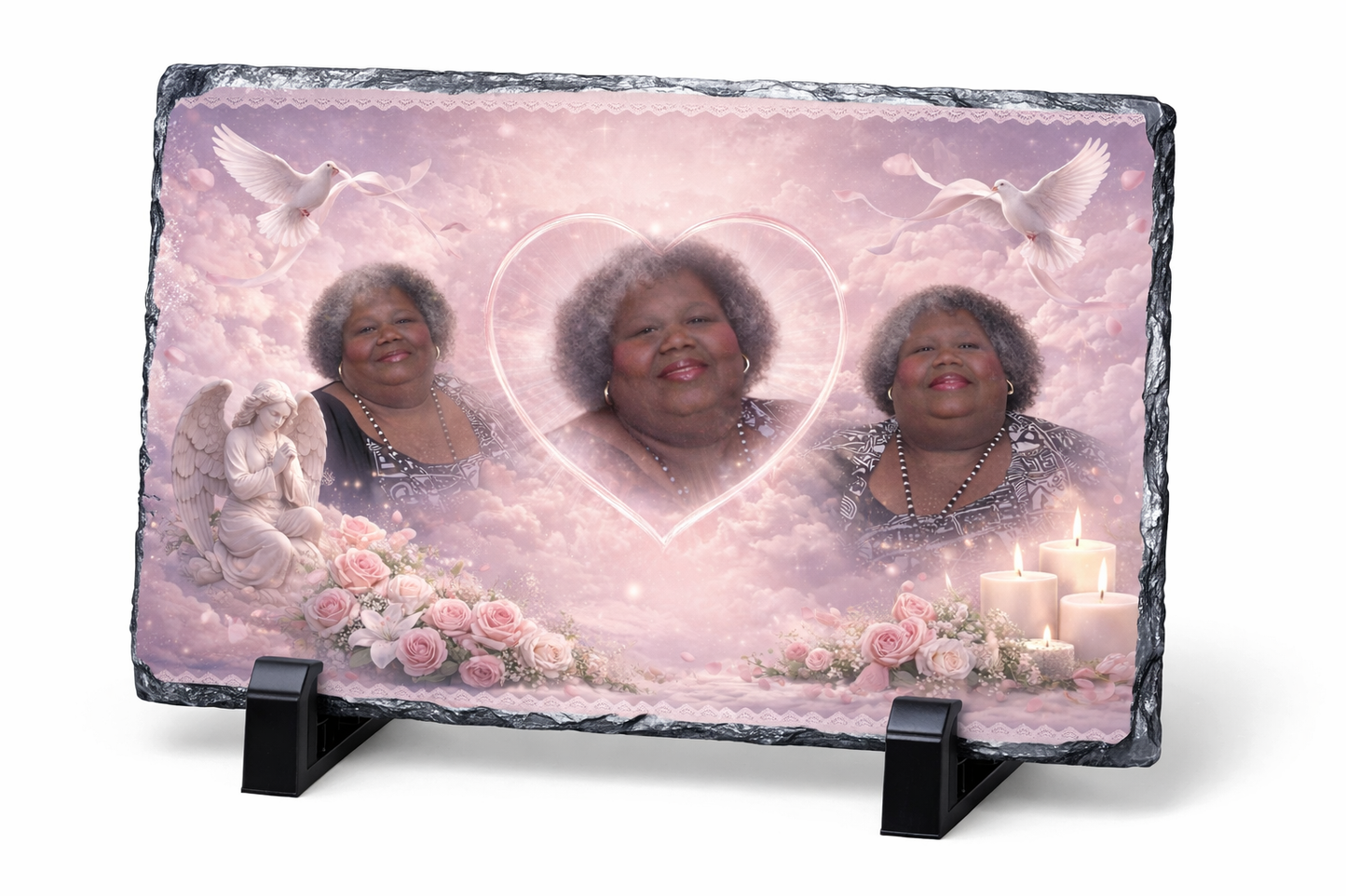 Personalized Memorial Photo Slate | Custom Sublimation Stone Plaque |