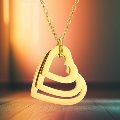 Personalized Layered Heart Name Necklace