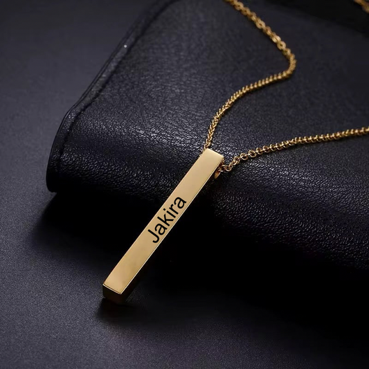 Personalized Gold Bar Necklace