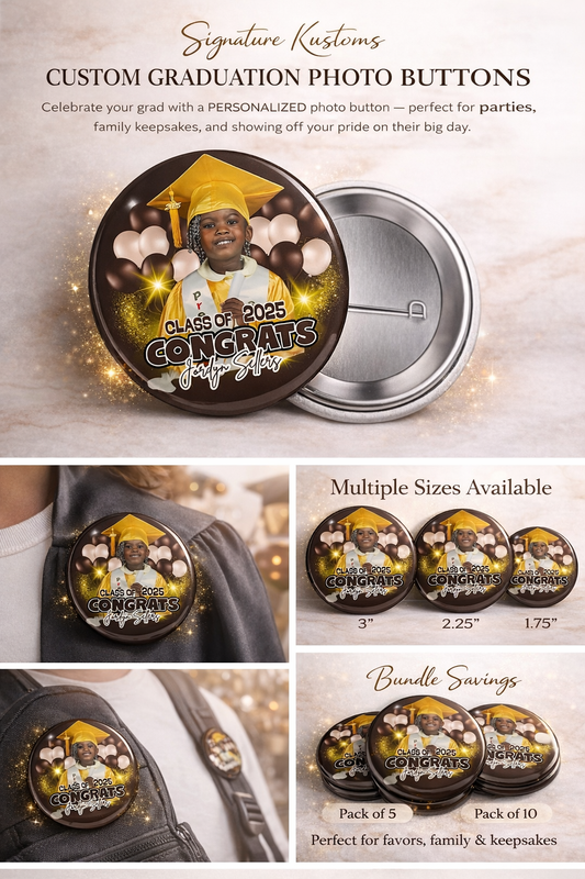 Custom Graduation Button | Personalized Senior Photo Button