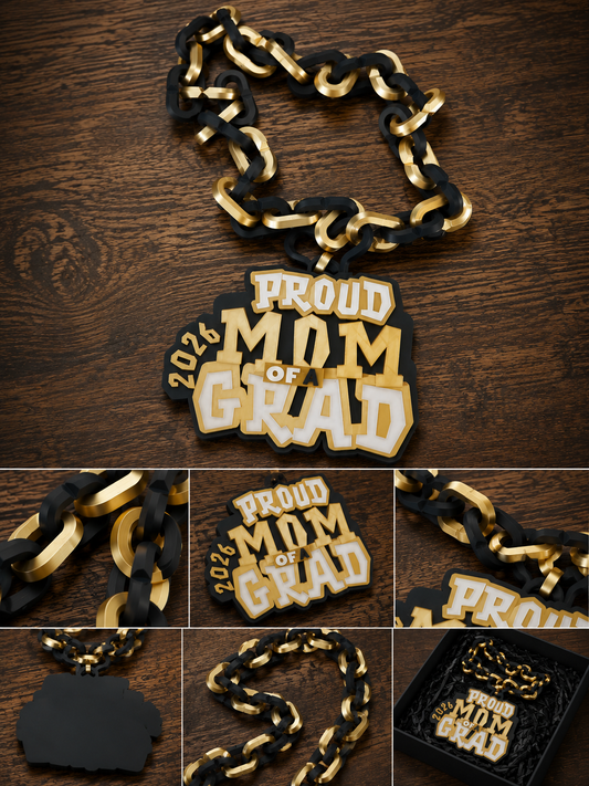 Custom 3D Printed Graduation Hype Chains | Personalized Senior Spirit Chain Necklace