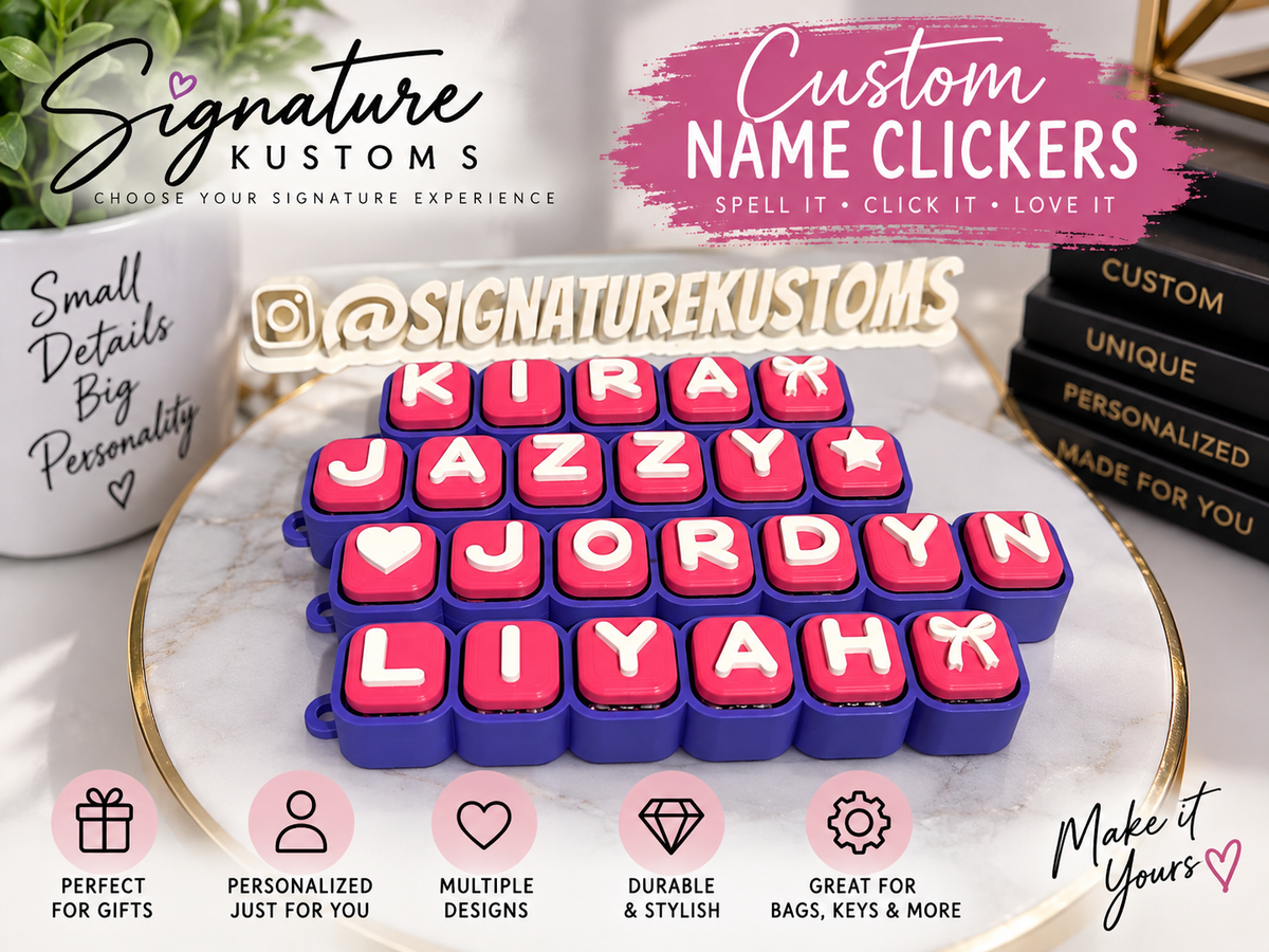 Custom 3D Name Clicker Keychain | Personalized Fidget Clicker