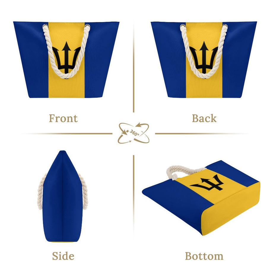 Caribbean Country Flag Hemp Rope Tote Bag