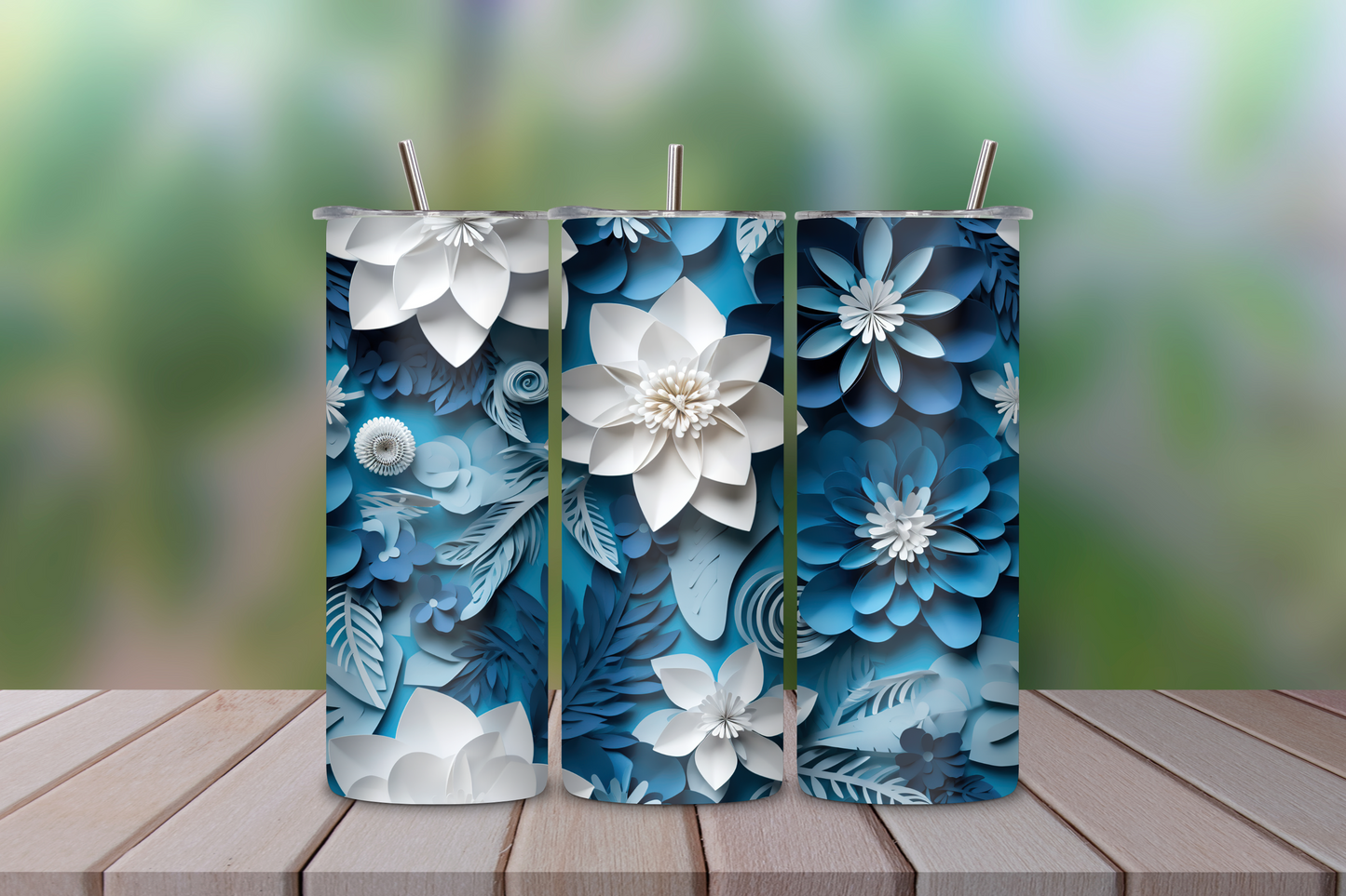 20oz Tumblers 3D flowers 2