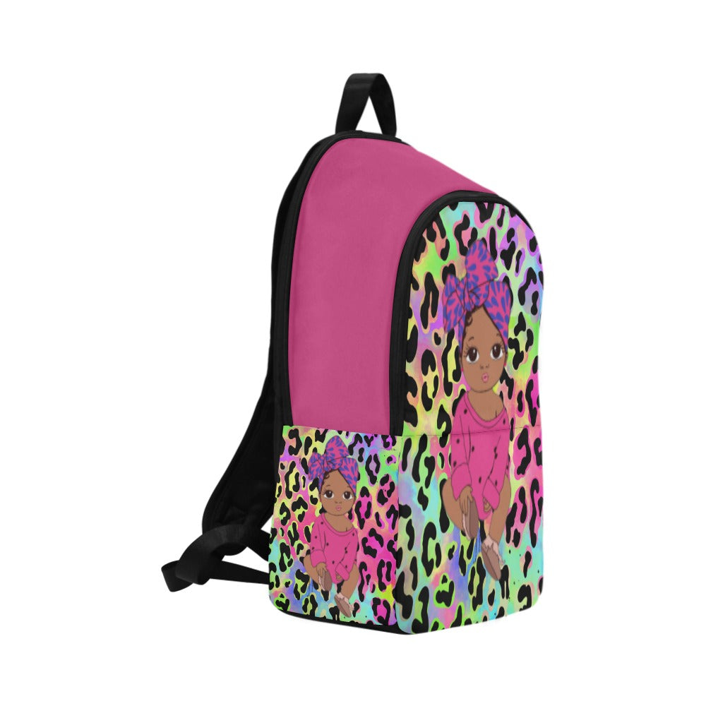 PINK LEOPARD Fabric Backpack