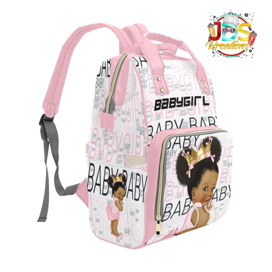 Baby Bag With All Over Printed Name Diaper Backpack (1688)